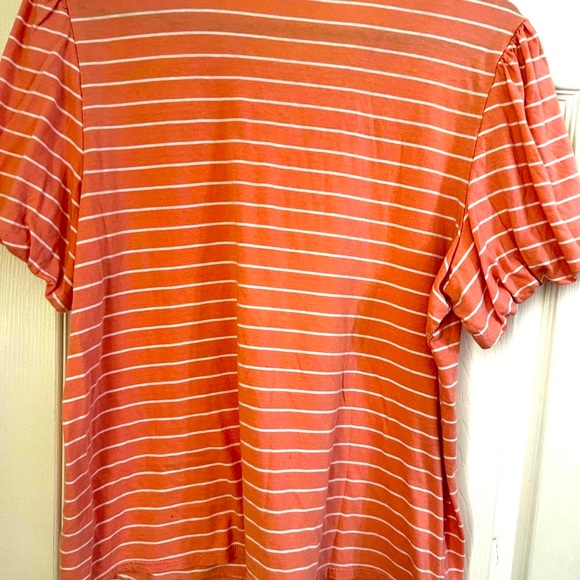 Coral White Striped Blouse - Picture 3 of 3